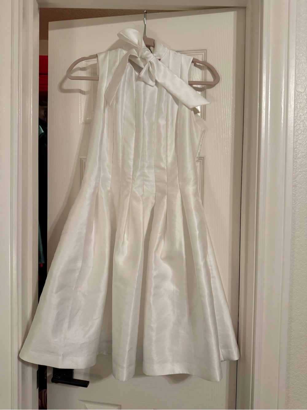 Ted Baker London White Bow-Neck Mini Dress